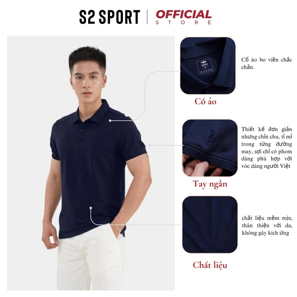 Áo polo nam trơn S2 SPORT SPL2305 thun có cổ ngắn tay (10 màu) basic vải cotton CVC cao cấp co giãn 4 chiều thoáng khí