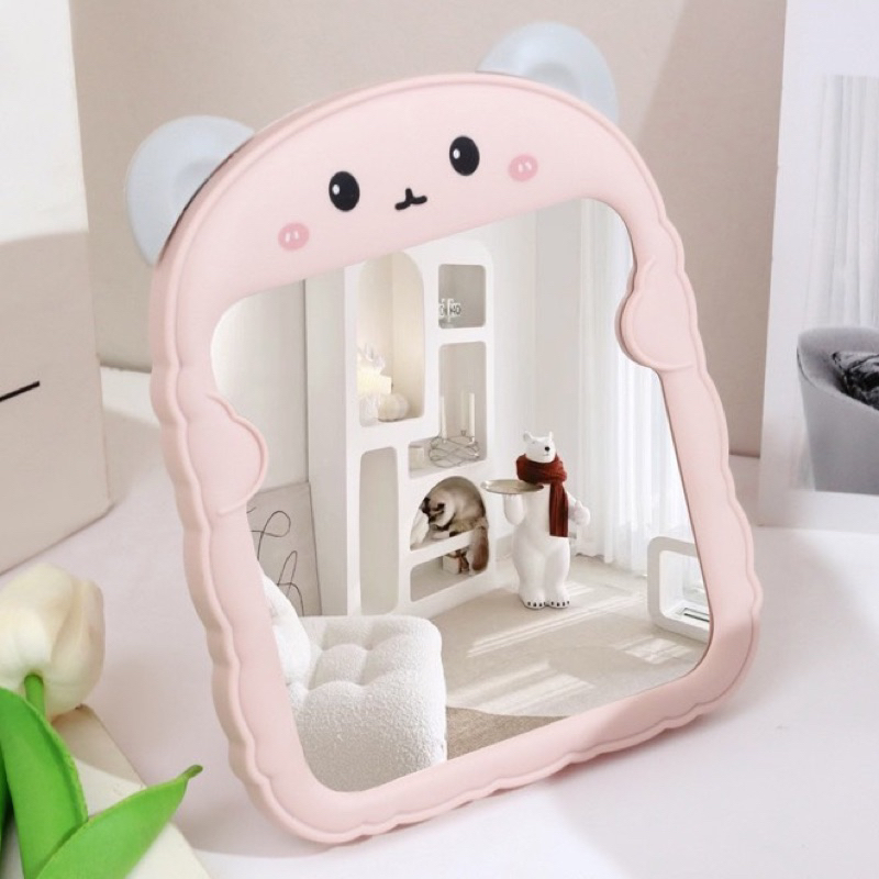 Gương để bàn trang điểm , gương decor hình gấu