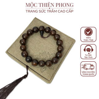 Chuỗi vòng đeo tay gỗ mun hoa - vân gỗ đẹp bóng