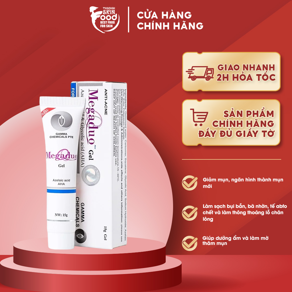 Gel Dưỡng Hỗ Trợ Giảm Mụn, Làm Mờ Thâm Mụn Megaduo Anti-Acne Gel 15g