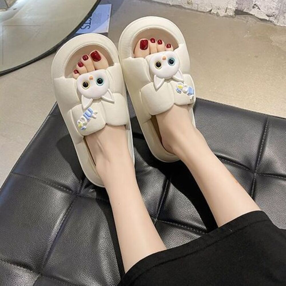 Dép nữ bánh mì đế mềm hoạ tiết mèo dễ thương hot trend 2023