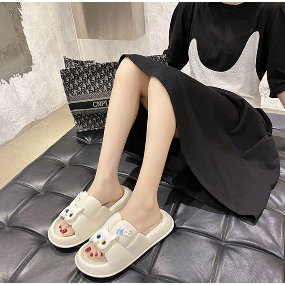 Dép nữ bánh mì đế mềm hoạ tiết mèo dễ thương hot trend 2023