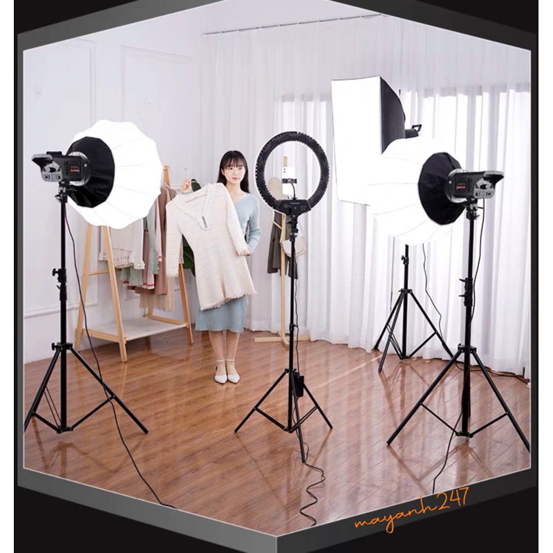 Bediro 400w Kèm Remote - Bộ Đèn Ngàm Bowen Studio Giá Rẻ Cho Phòng Chụp Sản Phẩm, Quay Phim, Livestream