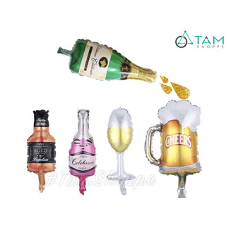 [DÀY ĐẸP] Bong bóng kiếng chai rư.ợu champagne ly bia trang trí tiệc BBK-BR-01