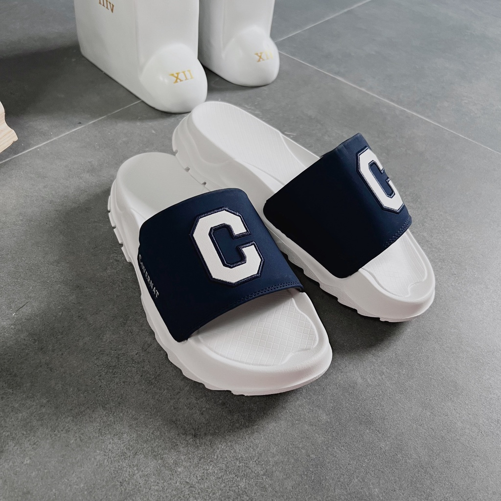 Y Dép quai ngang nam nữ dép convernat chữ C độn đế 3 cm đi mưa thoải mái kiểu ulzzang unisex quai bản lê