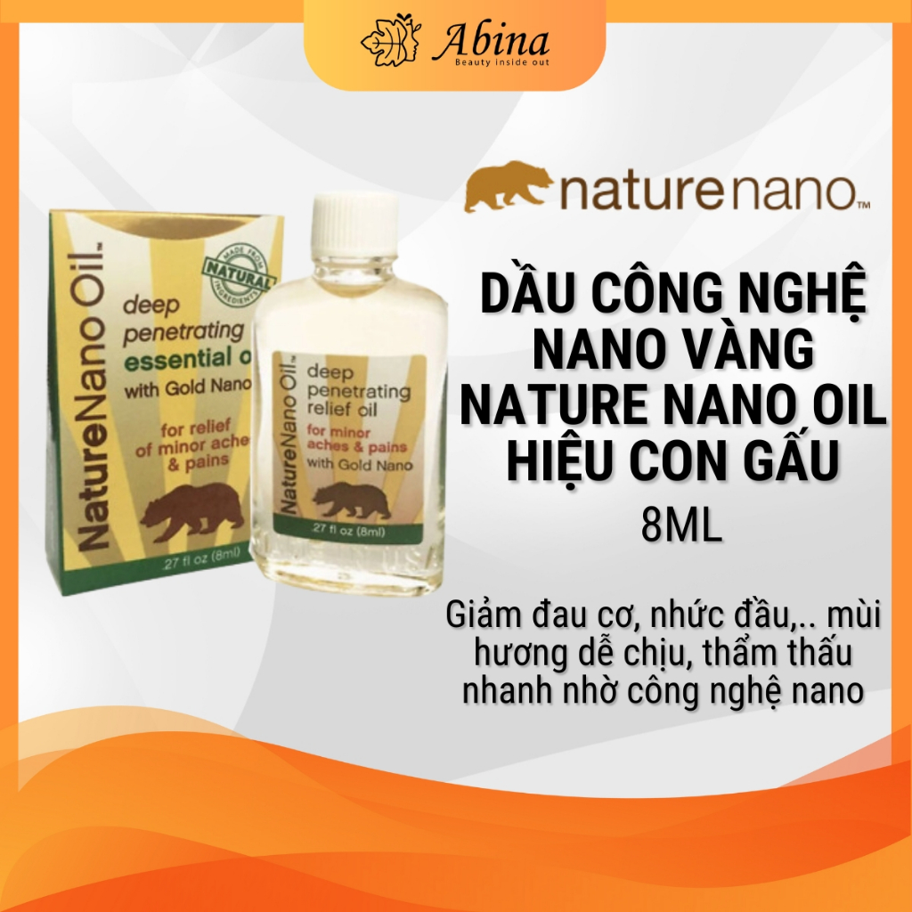 Dầu gió Nano hiệu con gấu Nature Nano Oil 8ml chai lẻ - Dr Chubby