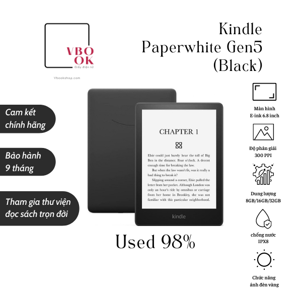 Máy đọc sách Kindle Paperwhite 3/4/5, Kindle PPW 3/4/5 chính hãng Amazon thị trường Mỹ hàng Used đẹp 95% | BigBuy360 - bigbuy360.vn