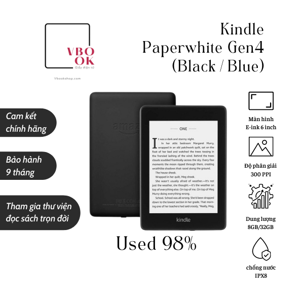 Máy đọc sách Kindle Paperwhite 3/4/5, Kindle PPW 3/4/5 chính hãng Amazon thị trường Mỹ hàng Used đẹp 95% | BigBuy360 - bigbuy360.vn