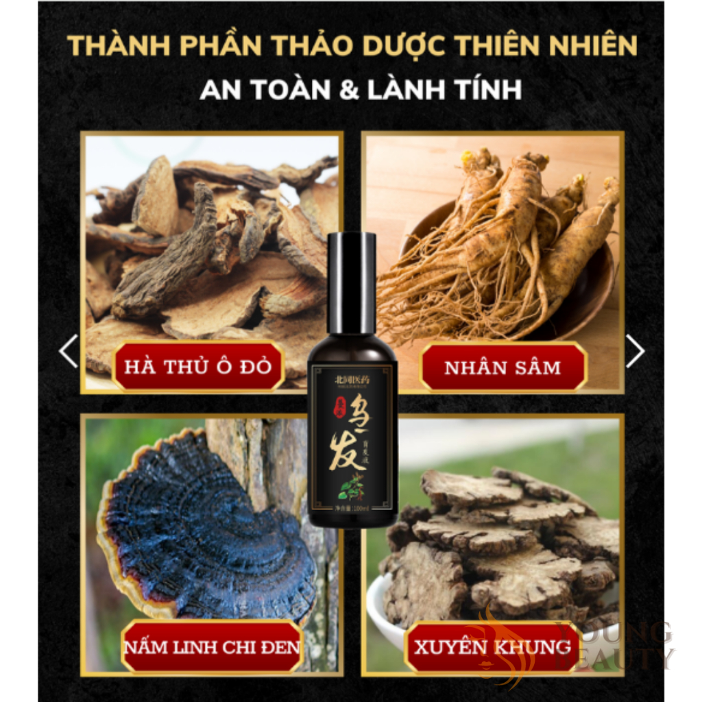 Tinh chất thảo dược đen tóc Bai Kon - Xịt đen tóc Bai Kon cải thiện tóc bạc, giúp tóc đen bóng chắc khỏe - YOUNG BEAUTY