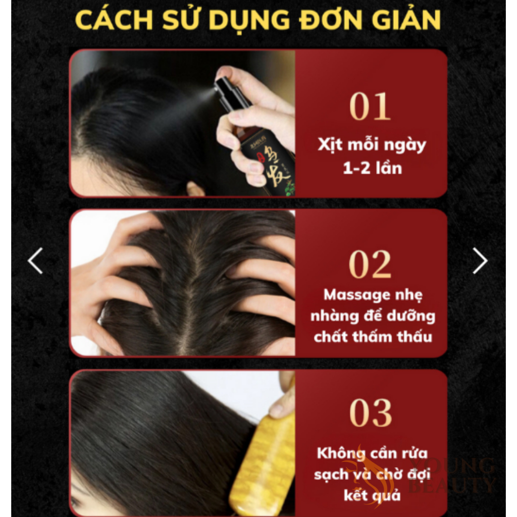Tinh chất thảo dược đen tóc Bai Kon - Xịt đen tóc Bai Kon cải thiện tóc bạc, giúp tóc đen bóng chắc khỏe - YOUNG BEAUTY