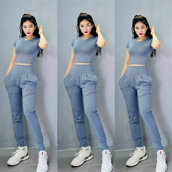 Set tập GYM/YOGA quần jogger áo croptop 90Degree