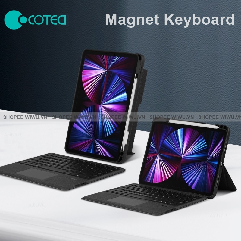 Bao da bàn phím tháo rời COTECi Mag Touch Keyboard cho IPad Gen 9 / 10 , Mini 6 , Pro 11 , 12.9 inch , Air 4 /5