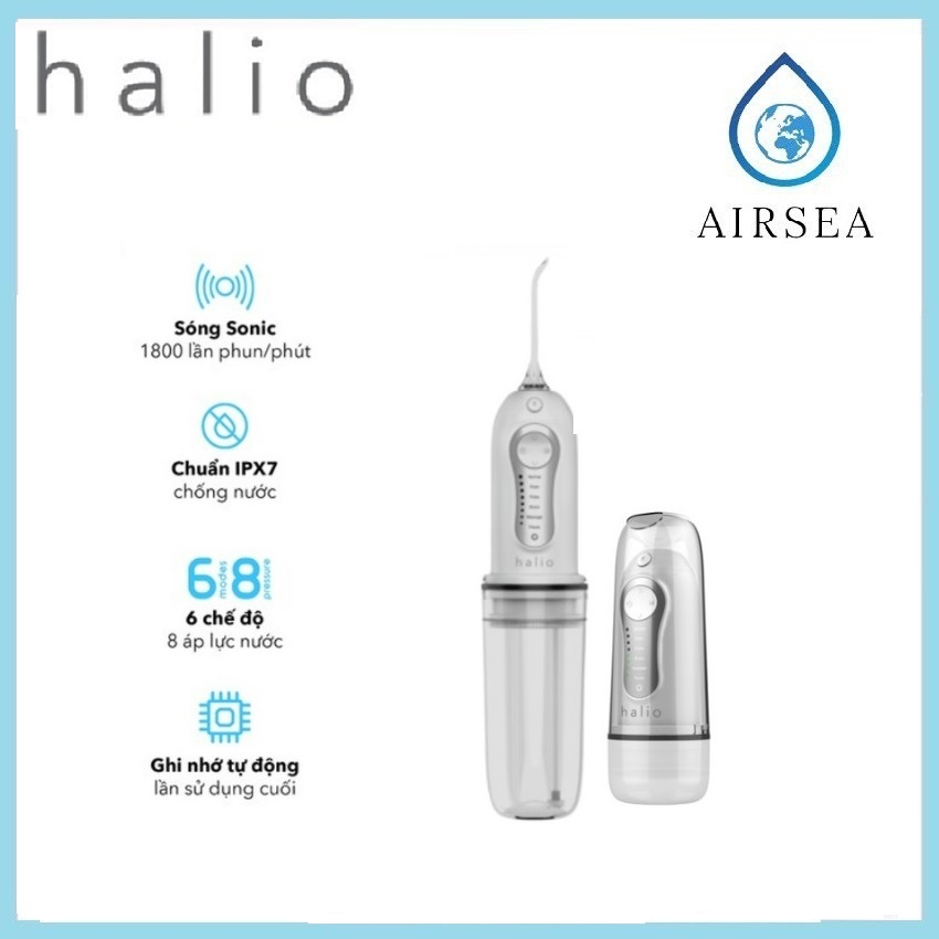 Máy Tăm Nước Cầm Tay 6 Chế Độ Halio Professional Cordless Oral Irrigator - Hàng Chính Hãng 12 Tháng