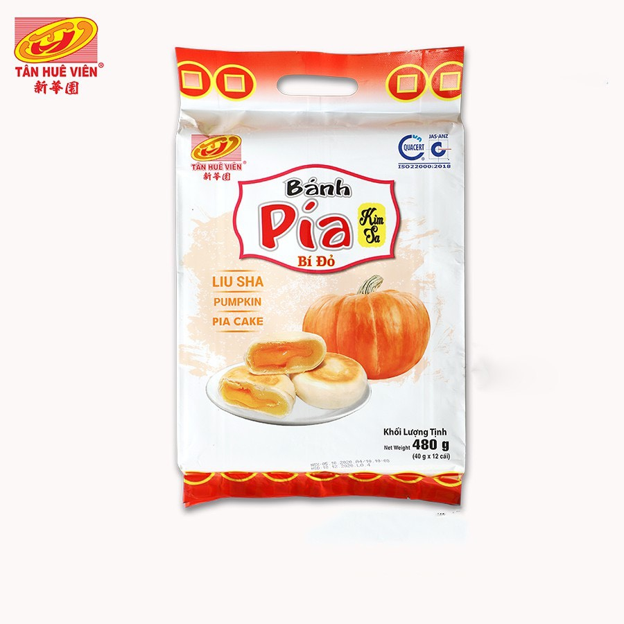 [Pía Mini] Bánh Pía Kim Sa Bí Đỏ Tân Huê Viên túi 12 bánh