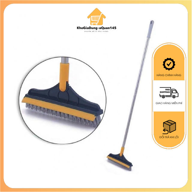 Chổi Chà Sàn Nhà Tắm Gồm Chổi Và Đầu Gạt Nước Thông Minh 2 In 1 Khả Năng Xoay 120 Độ Giúp Dọn Sạch Mọi Góc Bẩn