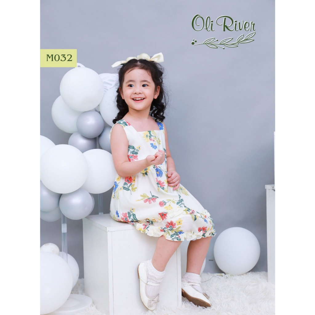 Đầm Oliriver bé gái in hoạ tiết xinh xắn