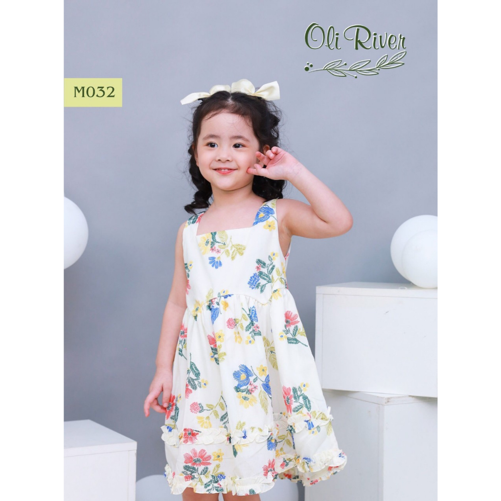 Đầm Oliriver bé gái in hoạ tiết xinh xắn