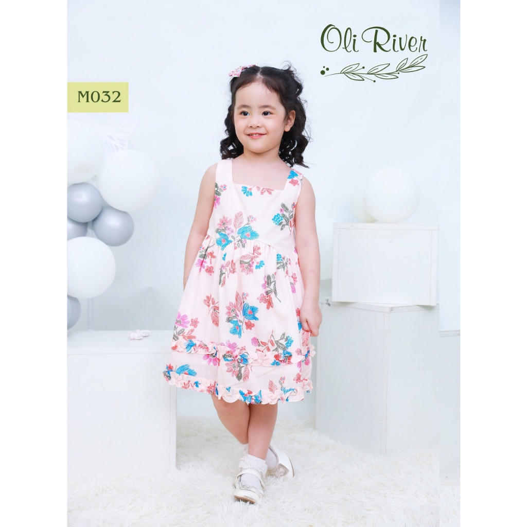 Đầm Oliriver bé gái in hoạ tiết xinh xắn