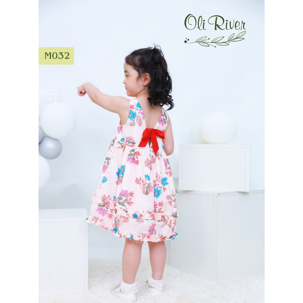 Đầm Oliriver bé gái in hoạ tiết xinh xắn