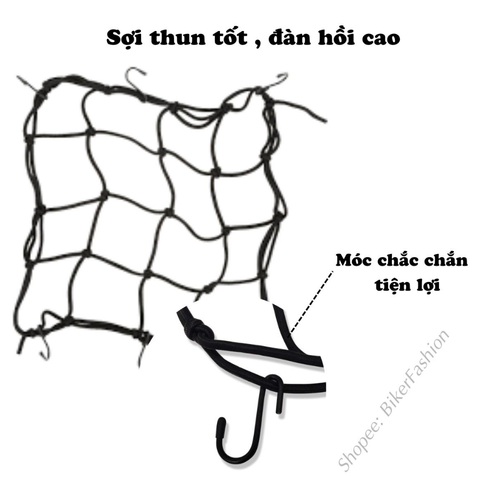 Lưới Thun Ràng Đồ Moto, Xe Máy Size Lớn 40 x 40cm L2