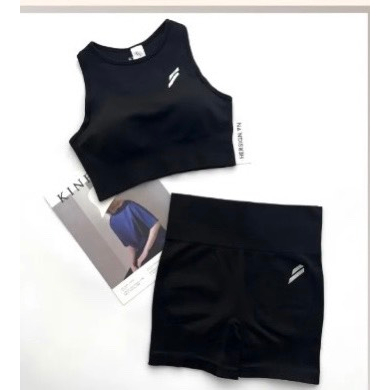 Set tập Gym/Aerobic nữ quần đùi chất dệt kim hàng chuẩn đẹp