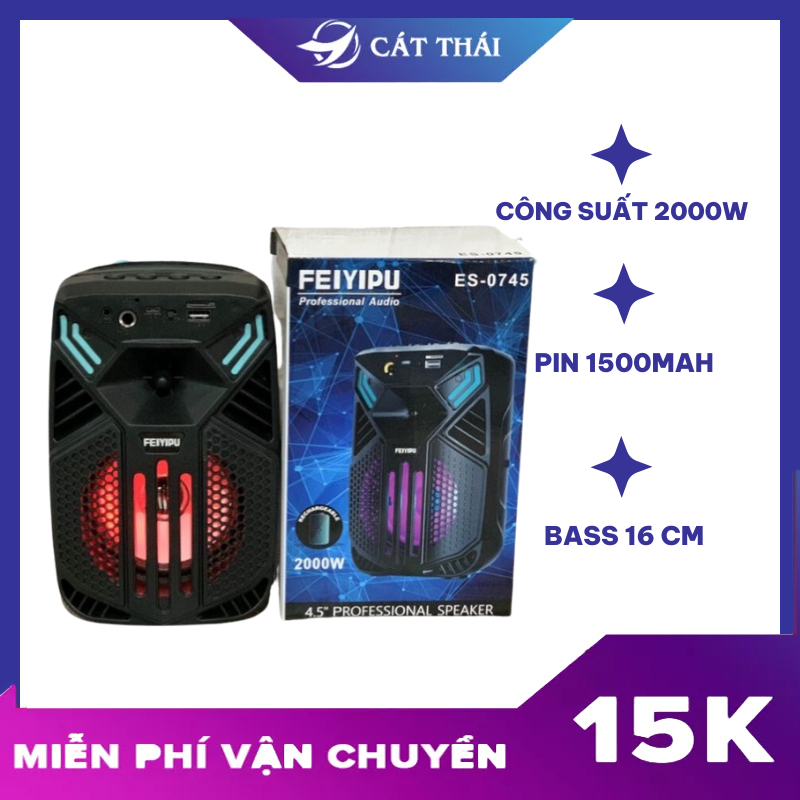 Loa Bluetooth Nghe Nhạc Không Dây ES-0865 Bass 16cm Hỗ Trợ Cắm USB Thẻ Nhớ Loa Đèn LED 7 Màu