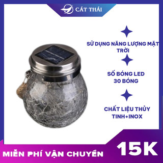 Đèn LED lọ thủy tinh ánh sao trang trí ngoài trời tự động tắt/mở đèn rất tiện lợi sạc pin bằng năng lượng mặt trời