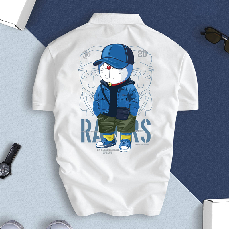 Áo thun polo nam nữ UNISEX DORAEMON vải cá sấu cotton cao cấp cực dễ thương