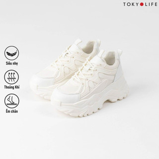 Giày thể thao nữ màu trắng TOKYOLIFE đế cao êm chân siêu nhẹ chất liệu da cao cấp C9SHO503K