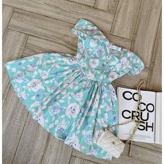 Đầm hoa bẹt vai Chocco