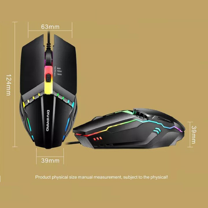 Chuột game thủ gaming click tốt chuyên game DIVIPARD 4D OP-40 led RGB