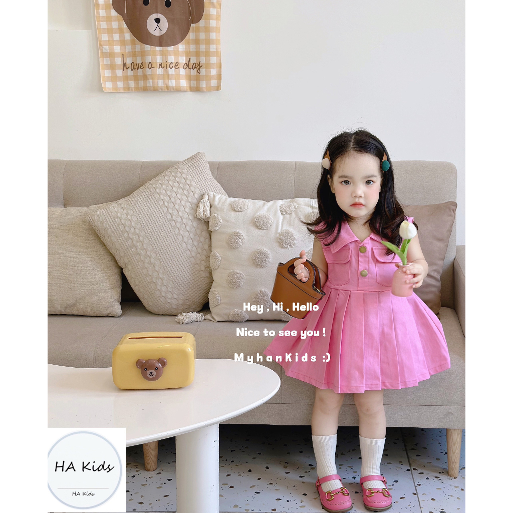 Váy bò mềm siêu xinh cho bé gái từ 10 - 20kg