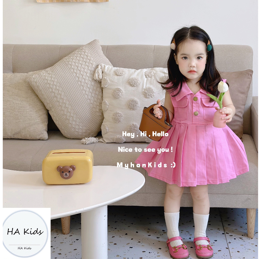 Váy bò mềm siêu xinh cho bé gái từ 10 - 20kg