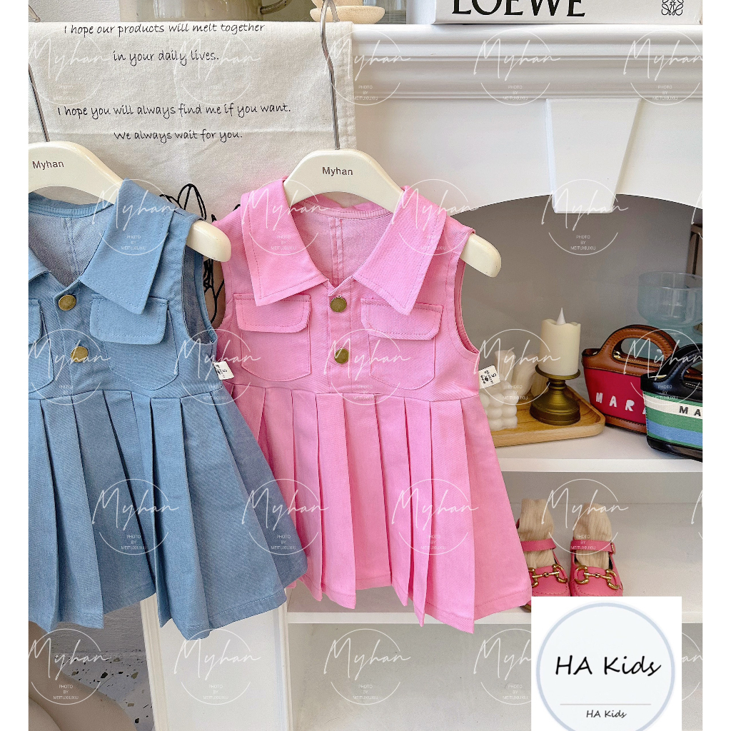 Váy bò mềm siêu xinh cho bé gái từ 10 - 20kg