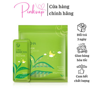 Mặt nạ trà xanh matcha mud mask laikou chính hãng bịch 15 miếng pink sup