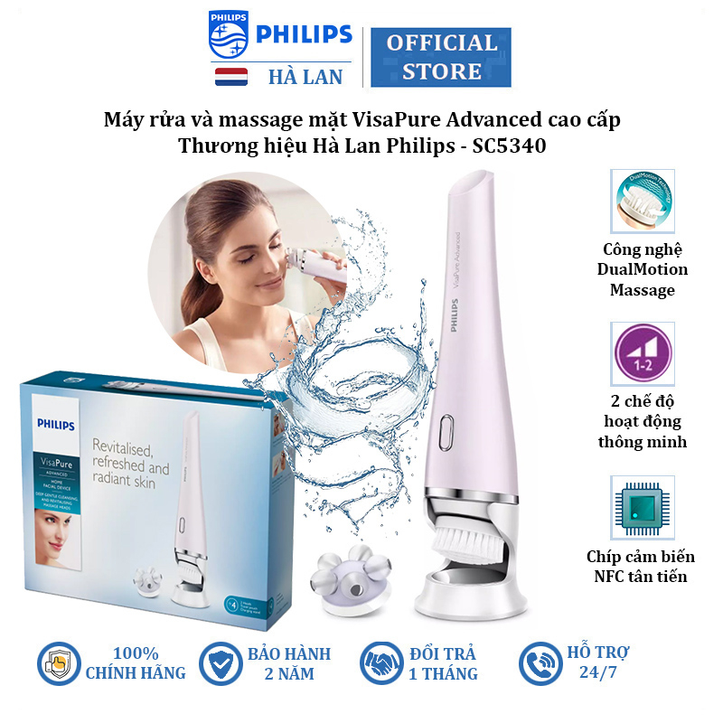 Máy rửa mặt và massage Philips VisaPure Advanced SC5340