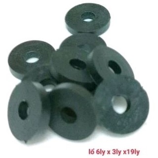 Lông đền Cao su đen lổ 6ly x10.cái..