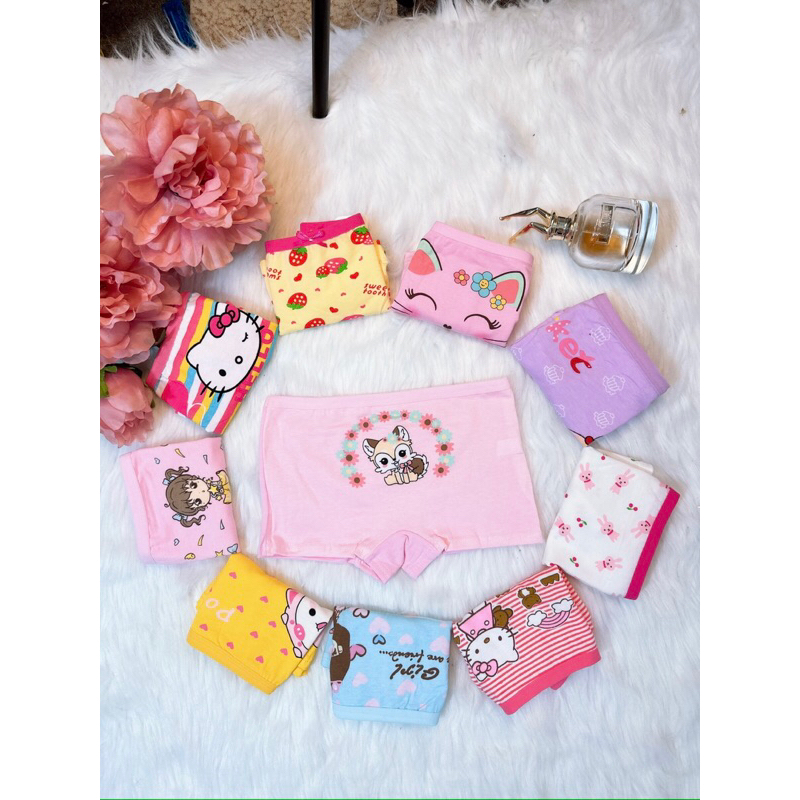 Quần chíp đùi cho bé gái  quần lót cho bé gái, chất cotton kháng khuẩn, hình màu sắc đẹp Q22