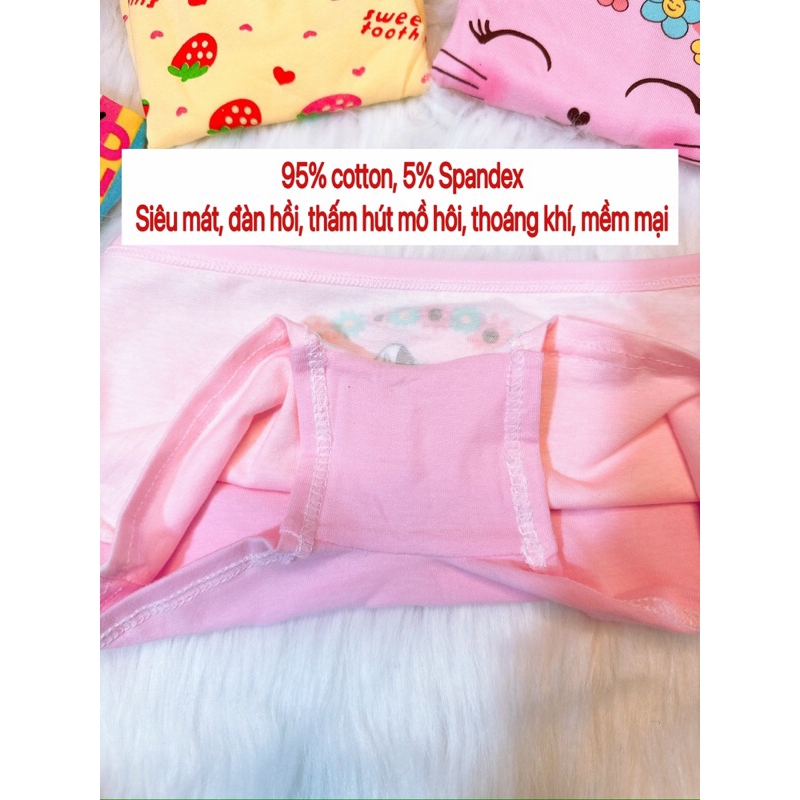 Quần chíp đùi cho bé gái  quần lót cho bé gái, chất cotton kháng khuẩn, hình màu sắc đẹp Q22