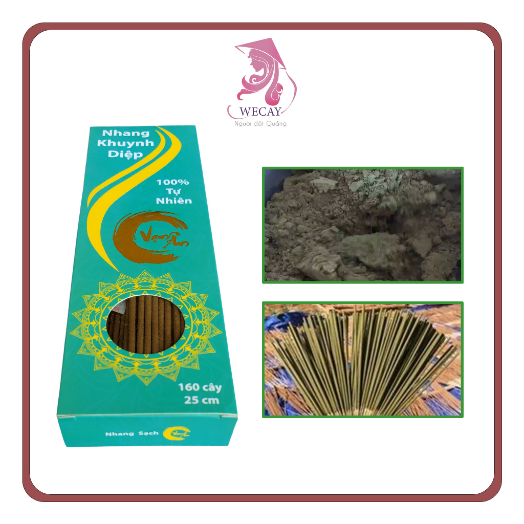 Nhang lá khuynh diệp thiên nhiên Vinacay kích thước 25cm/30cm/38cm hộp 160 nén