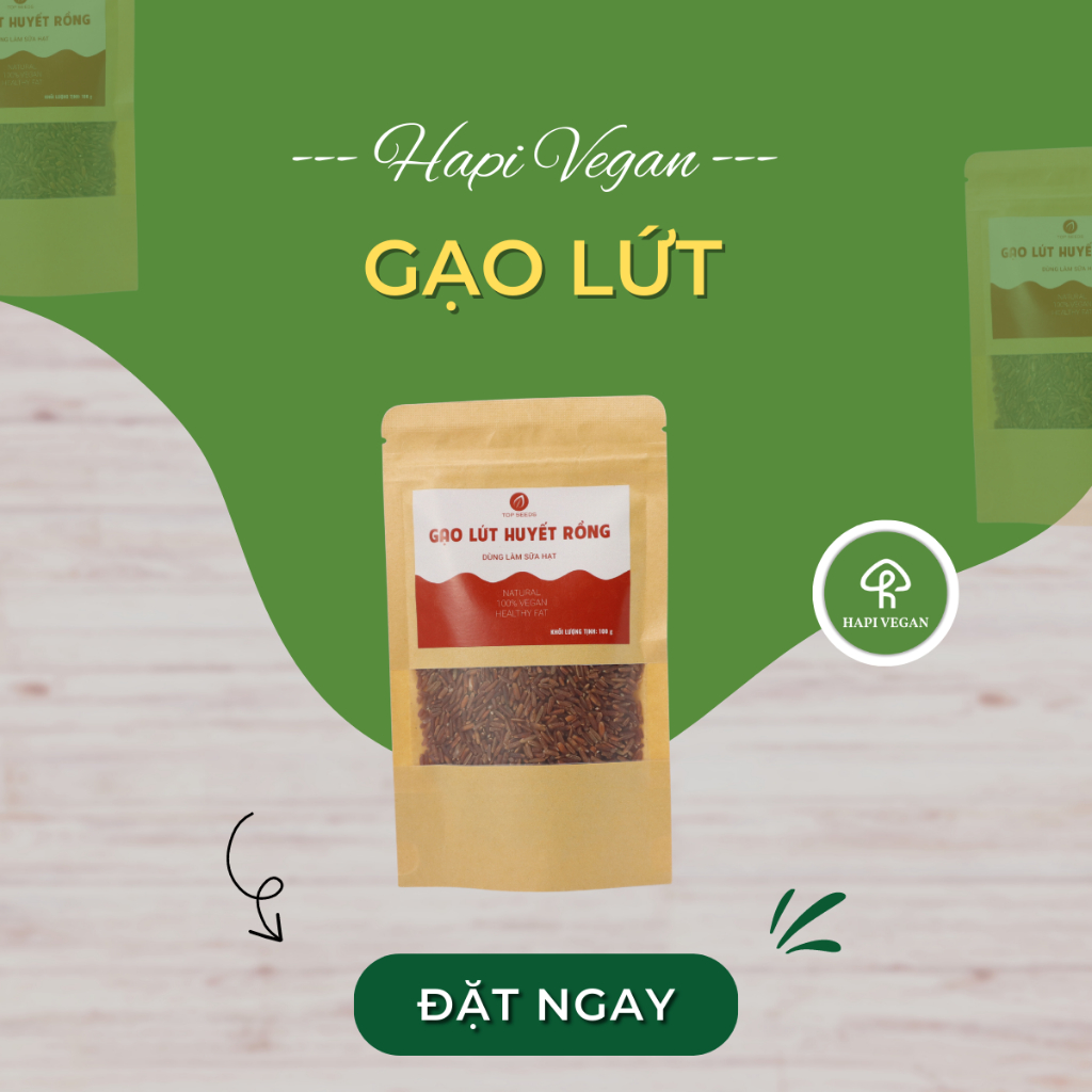 Gạo lứt huyết rồng eatclean, ăn kiêng mềm, ngọt, dẻo thơm làm sữa hạt, nấu cơm, cháo 100gram