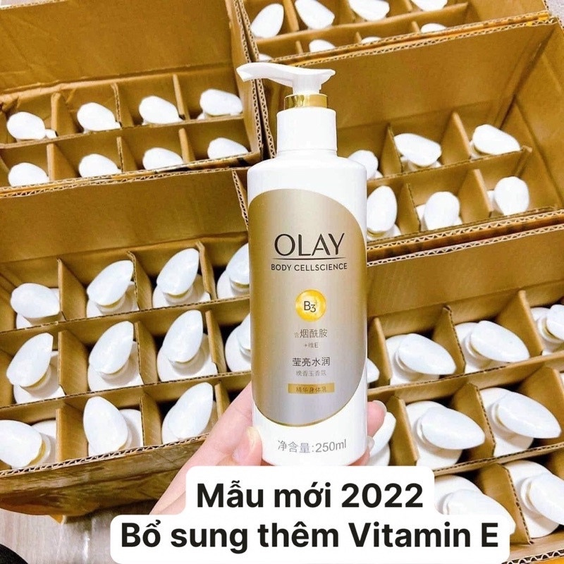 Dưỡng Thể OLAY Body Cellscience B3+ Vitamin E Siêu Trắng Da 250ML