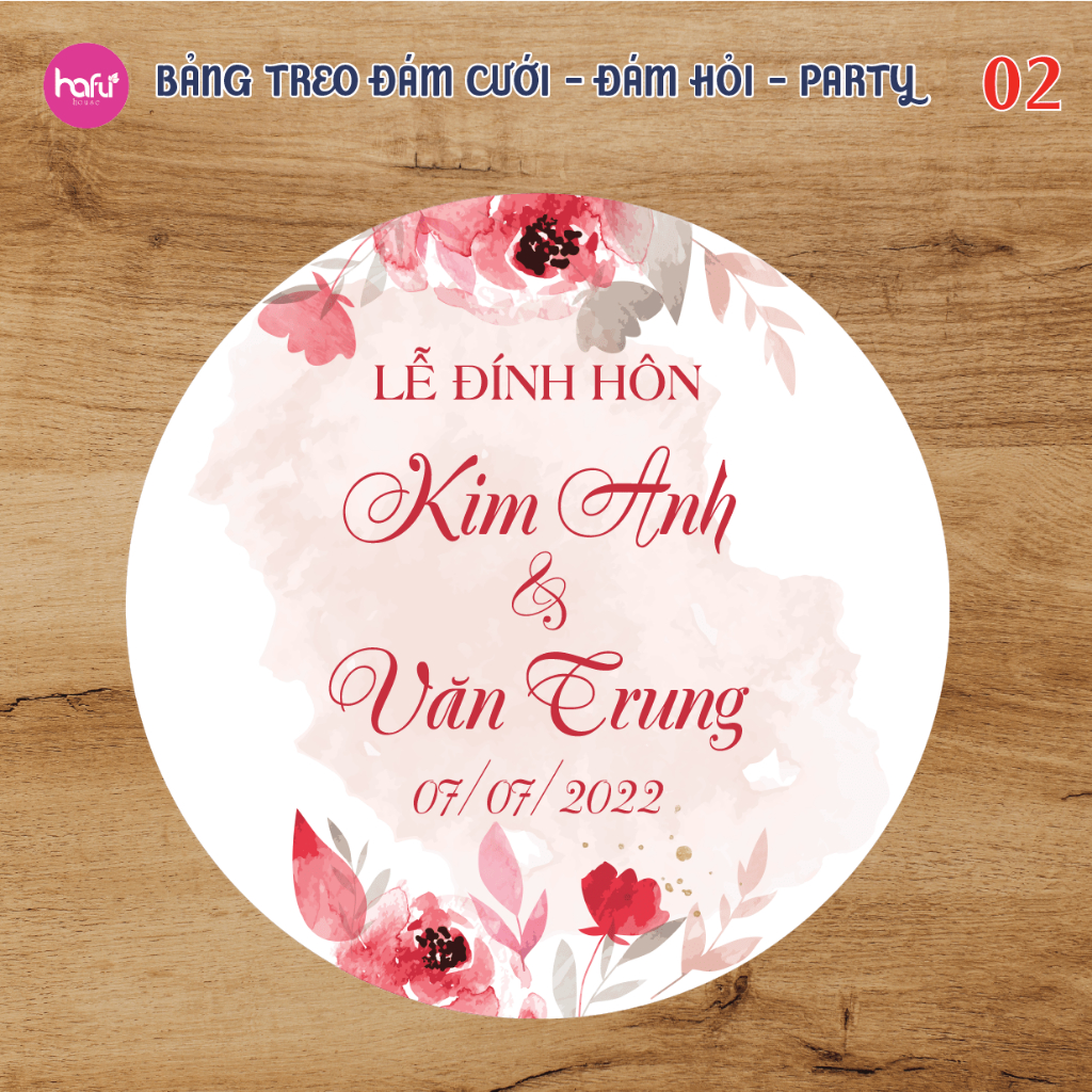 BẢNG TREO  DÁM CƯỚI OVAL - TRÒN TRANG TRÍ ĐÁM CƯỚI - ĐÁM HỎI - SINH NHẬT DÀY 3mm HAFU HOUSE