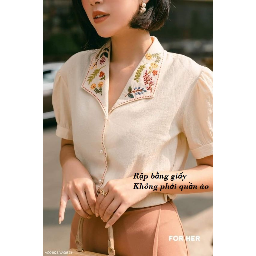 Rập giấy cắt sẵn mã M0012(2) - rập giấy mẫu áo sơ mi cổ cánh én (bản vẽ)