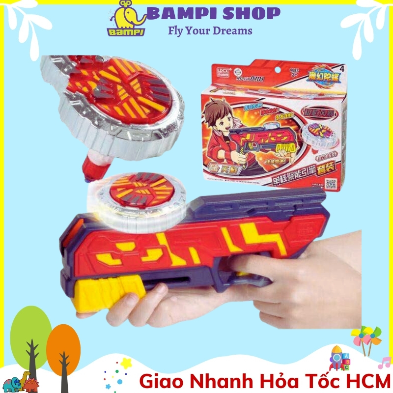 Đồ Chơi Con Quay Yo Yo Súng Bắn Yo Yo Đồ chơi súng nhựa bắn con quay có đèn Con quay nado vô cực tay quay hình khẩu súng