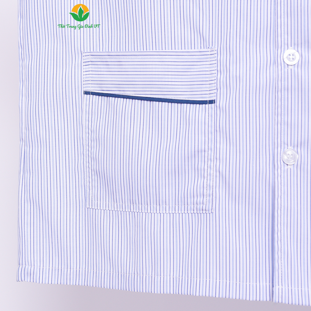 Bộ pijama nam trung niên Việt Thắng quần dài áo cộc tay, chất liệu cotton mềm mại B48.2303