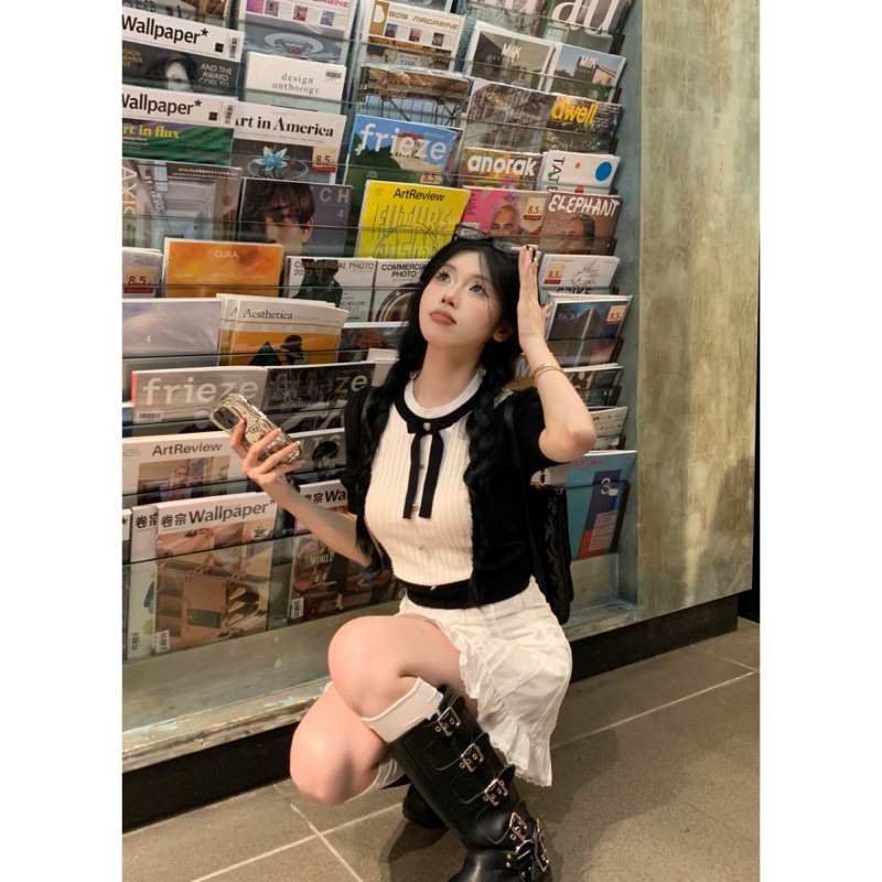 Áo Len Diệt Kim Đính Nơ