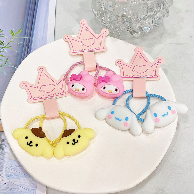 ⚡SANRIO Dây Cột Tóc Nhỏ Nhắn In Hoạt Hình Pacha Pacha Kuromi Yugui Dễ Thương
