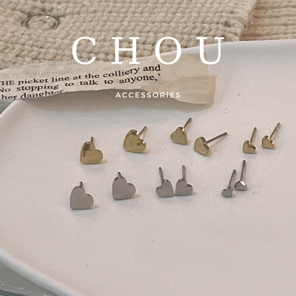 Bông Tai Titan, Khuyên Tai Titan Trái Tim Mini | CHOU ACCESSORIES |