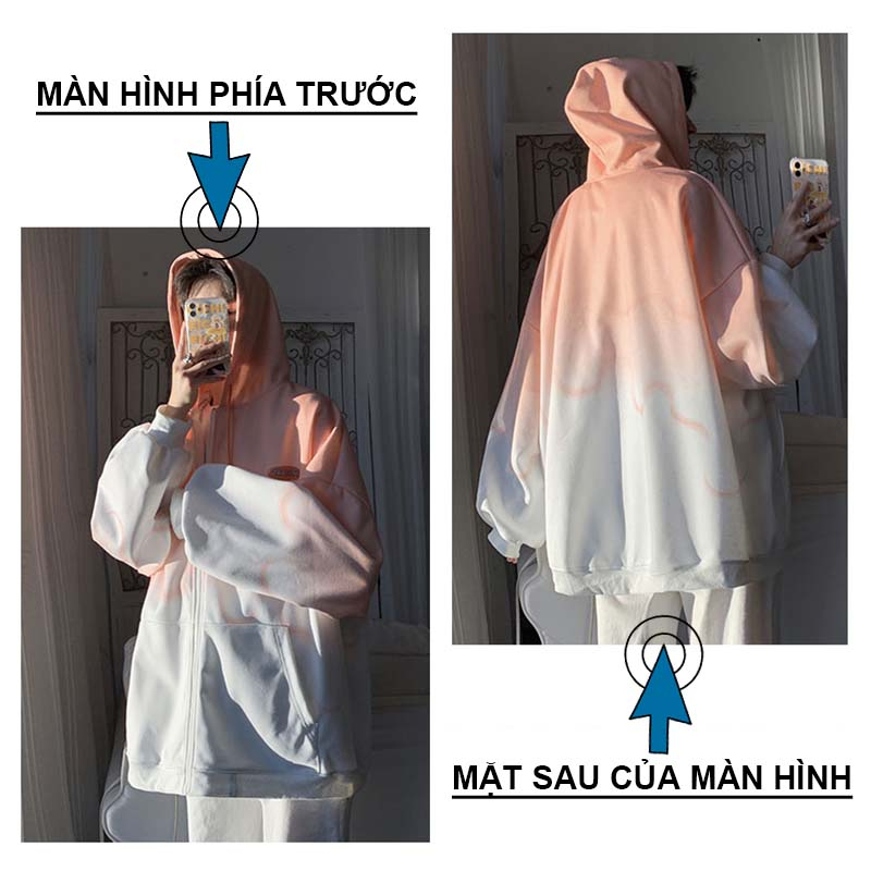 Áo Khoác nam Hoodie Zip Bóng Chày Jacket Thu Đông Nam Nữ Form Rộng Unisex Gradient Phong Cách Đường Phố Hàn Quốc Cá Tính